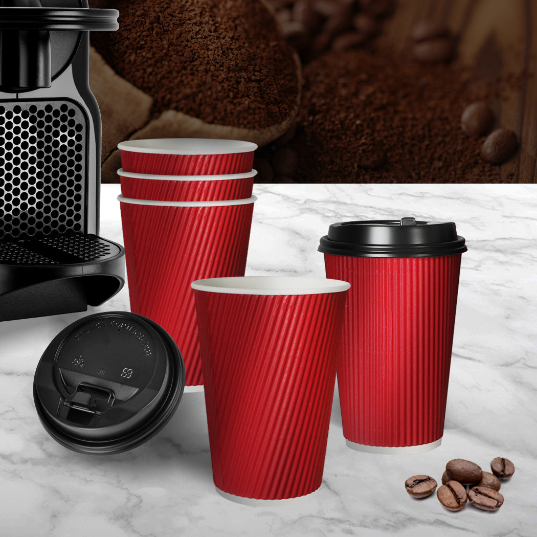 50 Pcs 16oz Disposable Takeaway Coffee Red-1910113173919371270