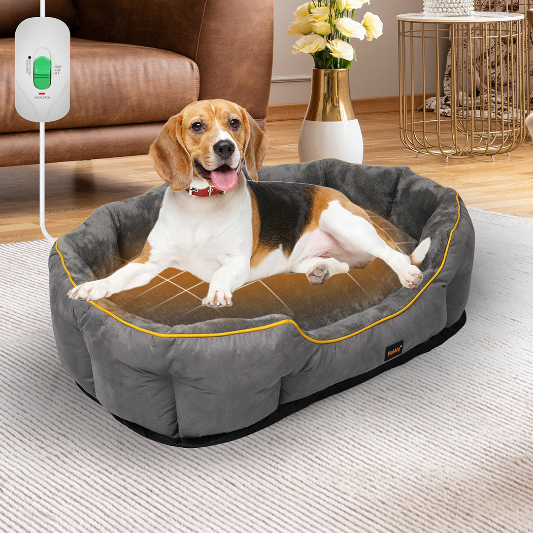 PaWz Electric Pet Heater Bed Heated L Grey Large-1942352736624447494