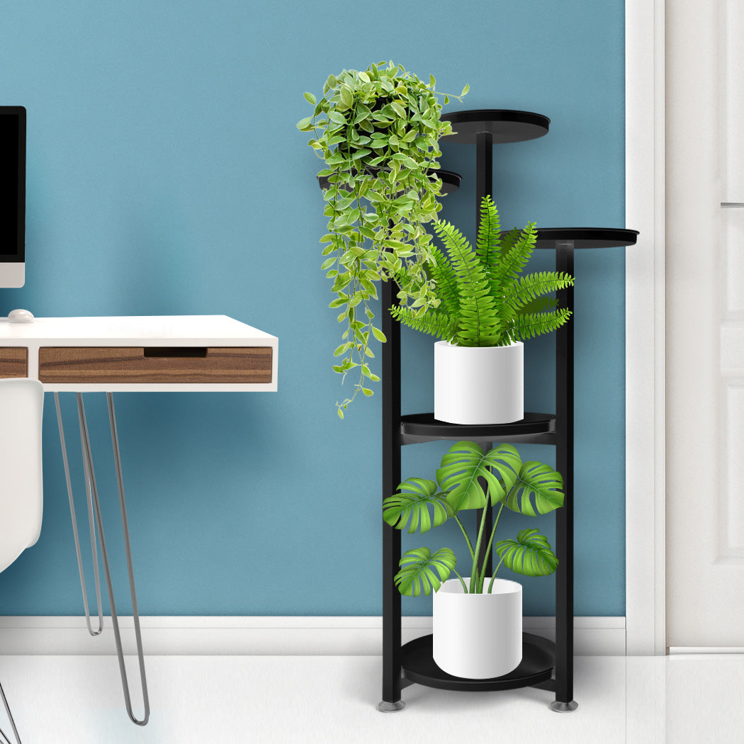 Levede Plant Stand Outdoor Indoor Flower Black Medium-1942352903385780231