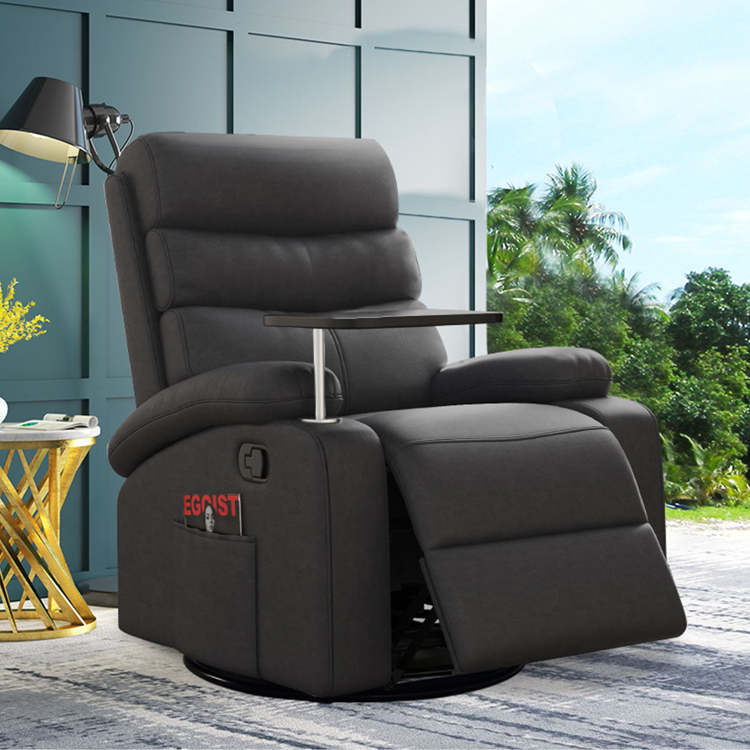Levede Massage Chair Recliner 360 Swivel Black-1910112921472602118