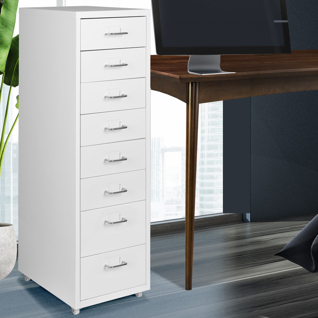 Levede Office Cabinet 8 Drawer Drawers White-1917016720338456583