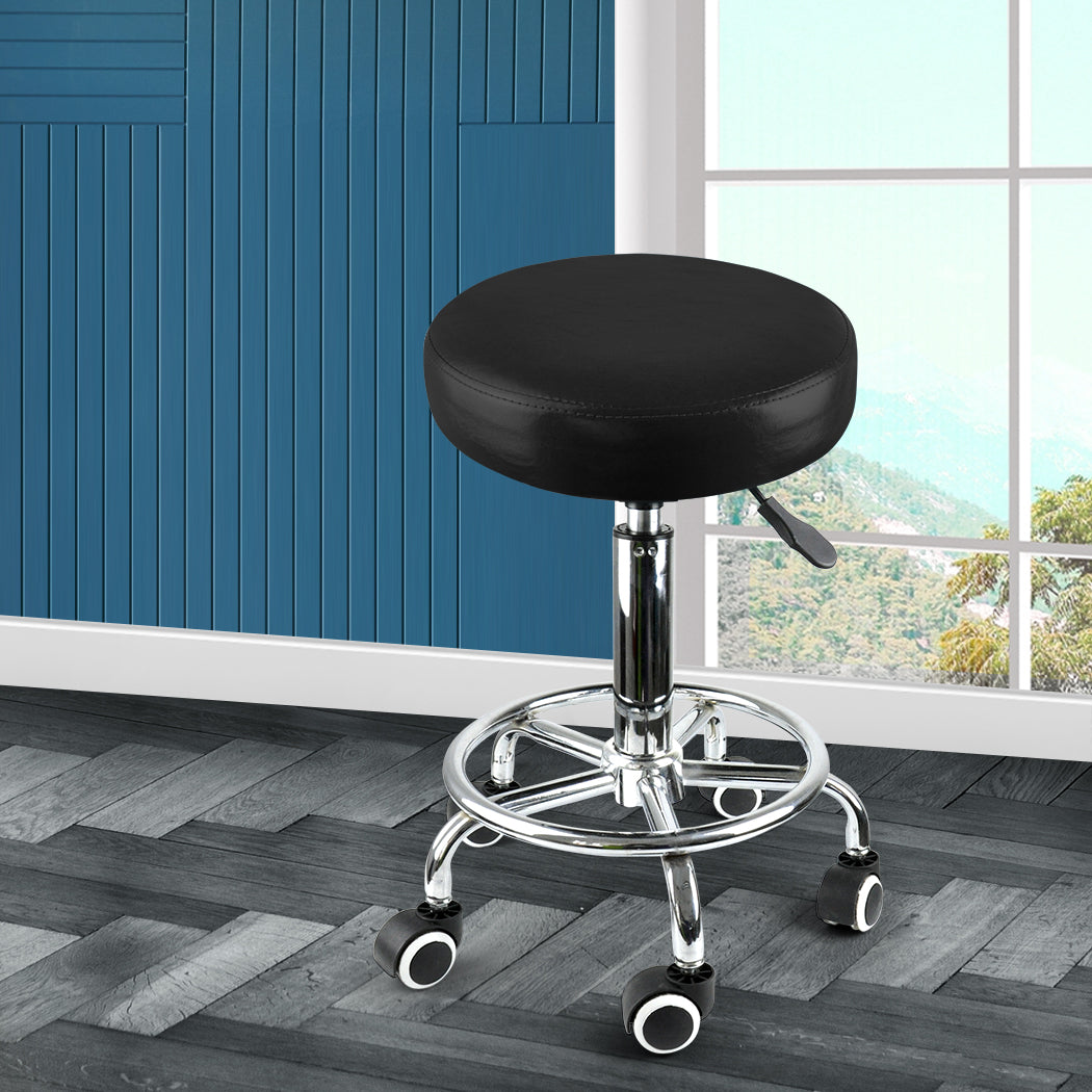 Levede Salon Stool Swivel Bar Stools Black-1910112553774747654