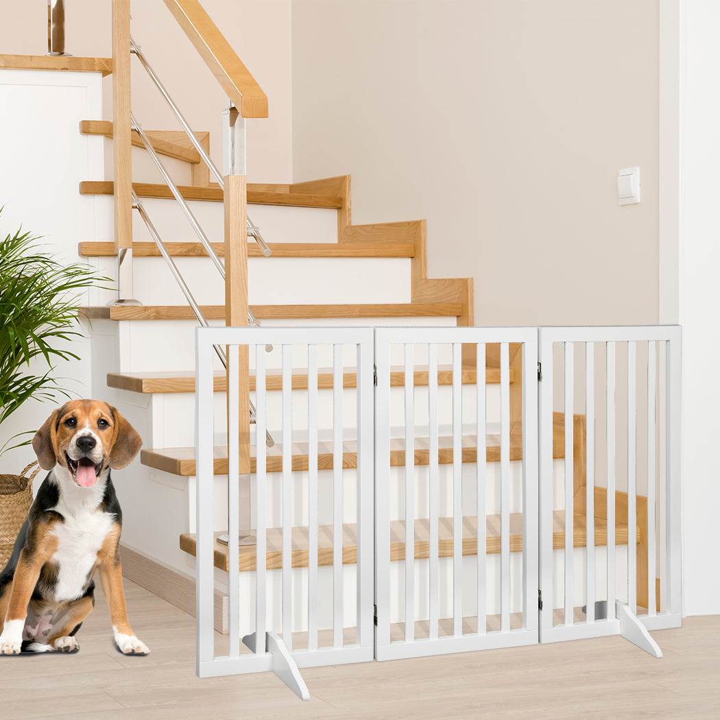 PaWz Wooden Pet Gate Dog Fence Safety White 400x 3MM-1942353080280551431
