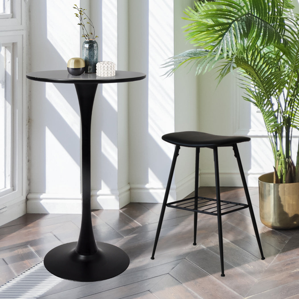 Levede 2x Round Bar Table Pub Tables Black-1910113299010293767