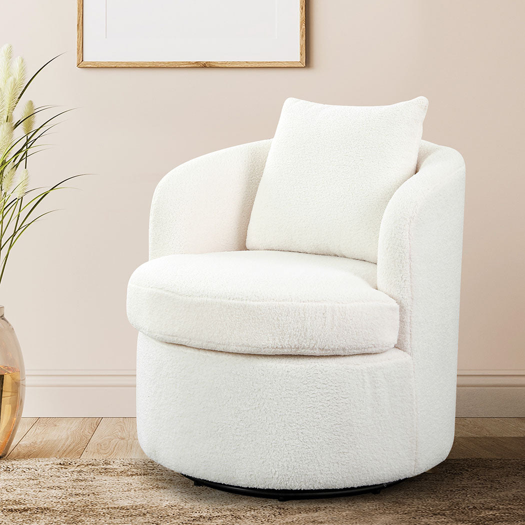 Levede Fleece Swivel Chair-1910112200782123015