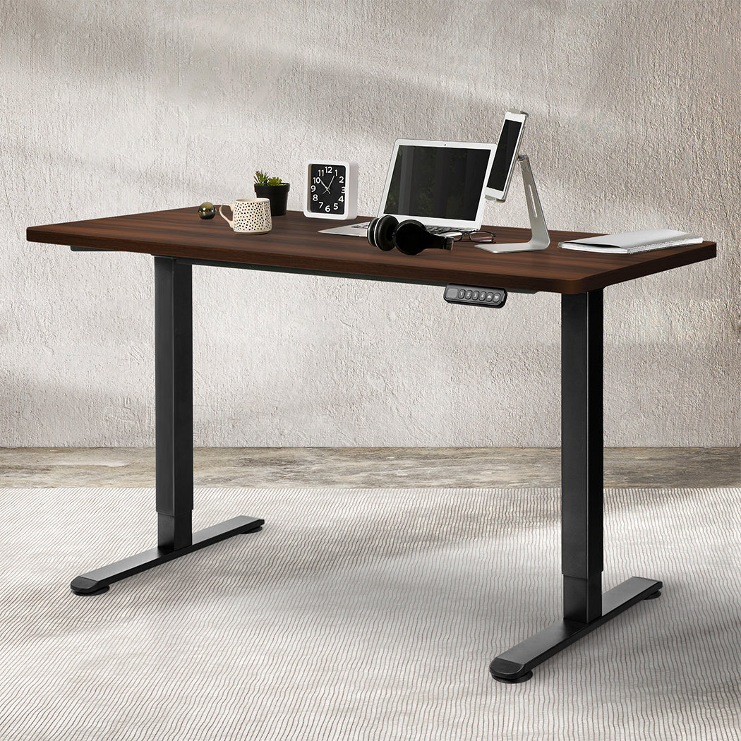 Levede Motorised Standing Desk Adjustable 140cm Walnut 1000x 1MM-1910112994914865159