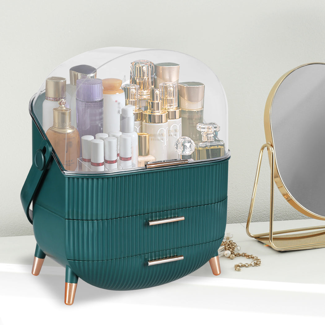 Makeup Storage Case Cosmetic Organiser Green-1942353091865219079