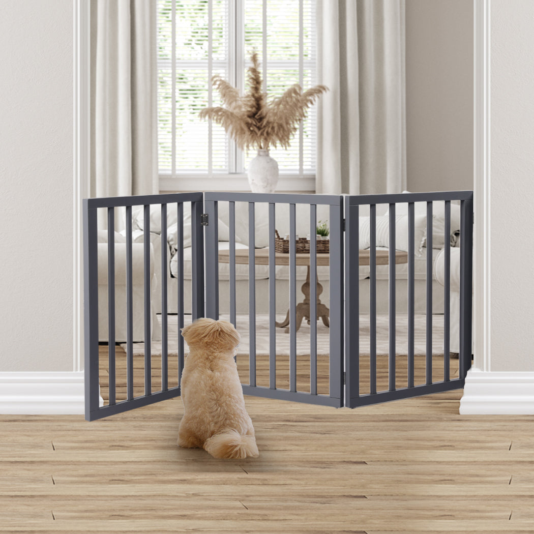 Wooden Pet Gate Dog Fence Retractable Grey 2000x 3MM-1942353079924035591