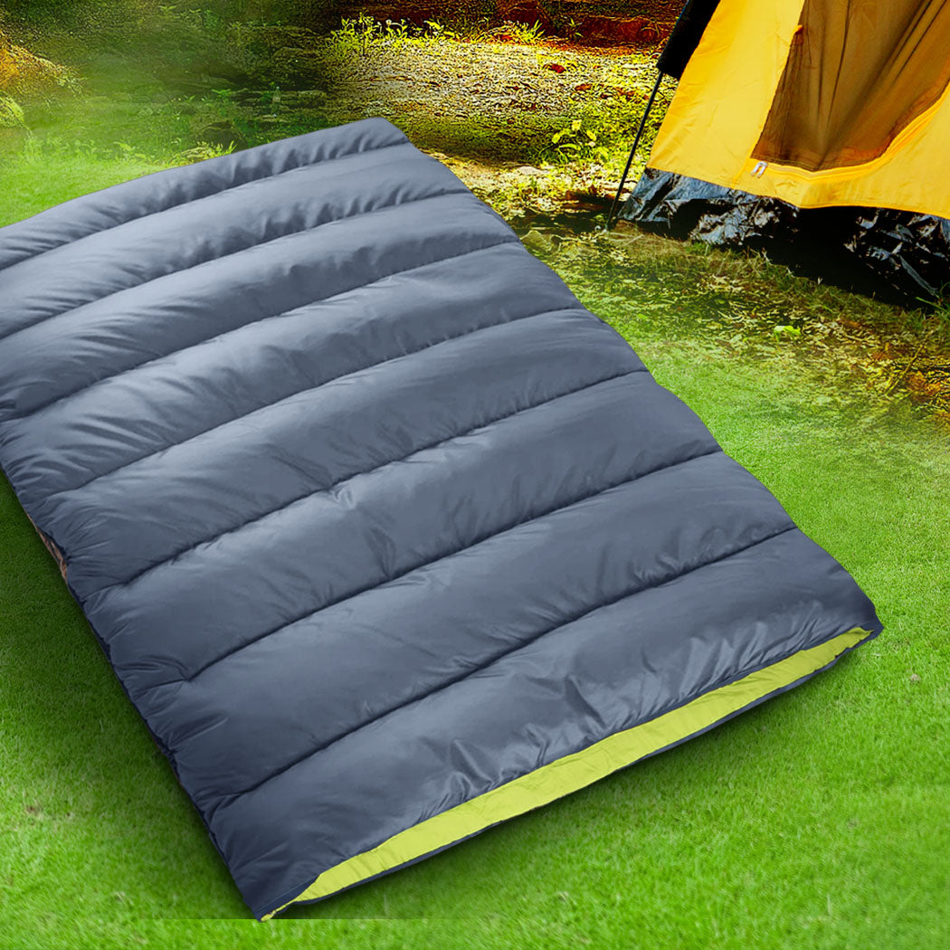 Mountview Double Sleeping Bag Bags Outdoor Grey-1942352887573254151