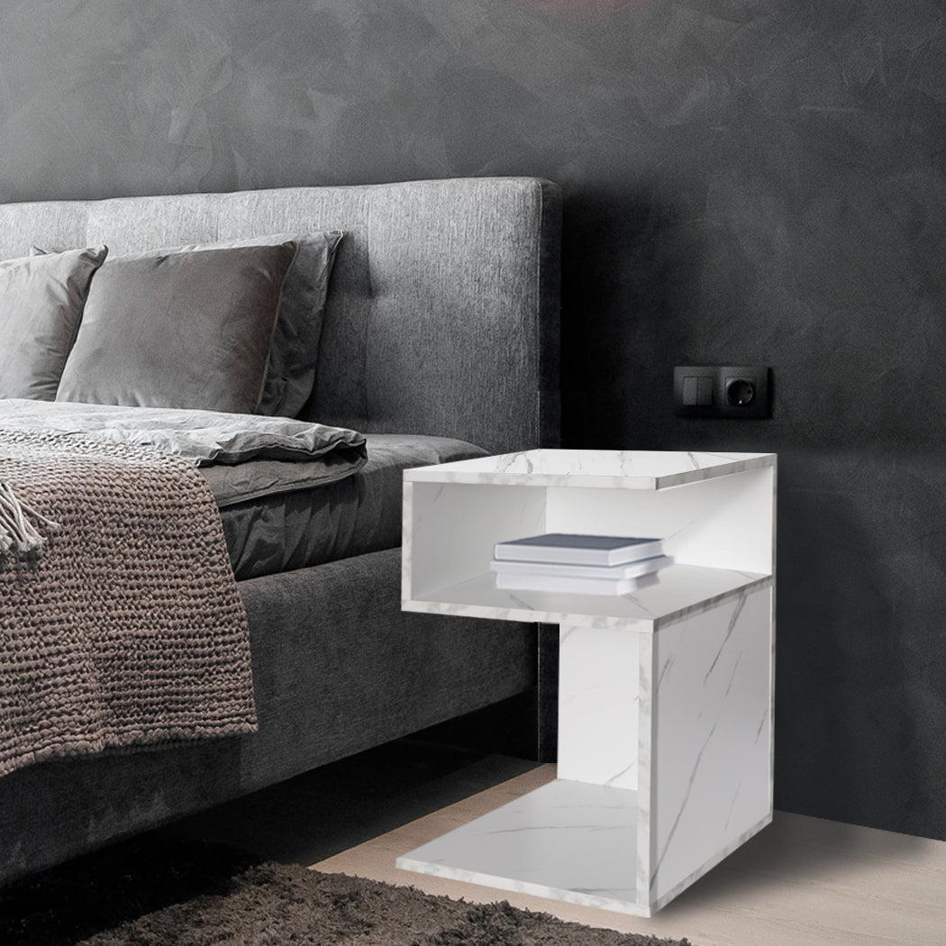 Levede 1xBedside Tables Drawers Side White-1910112902011031559