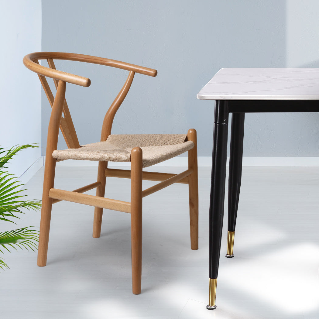 Levede 2x Dining Chairs Wooden Hans Clear-1910113283831107591