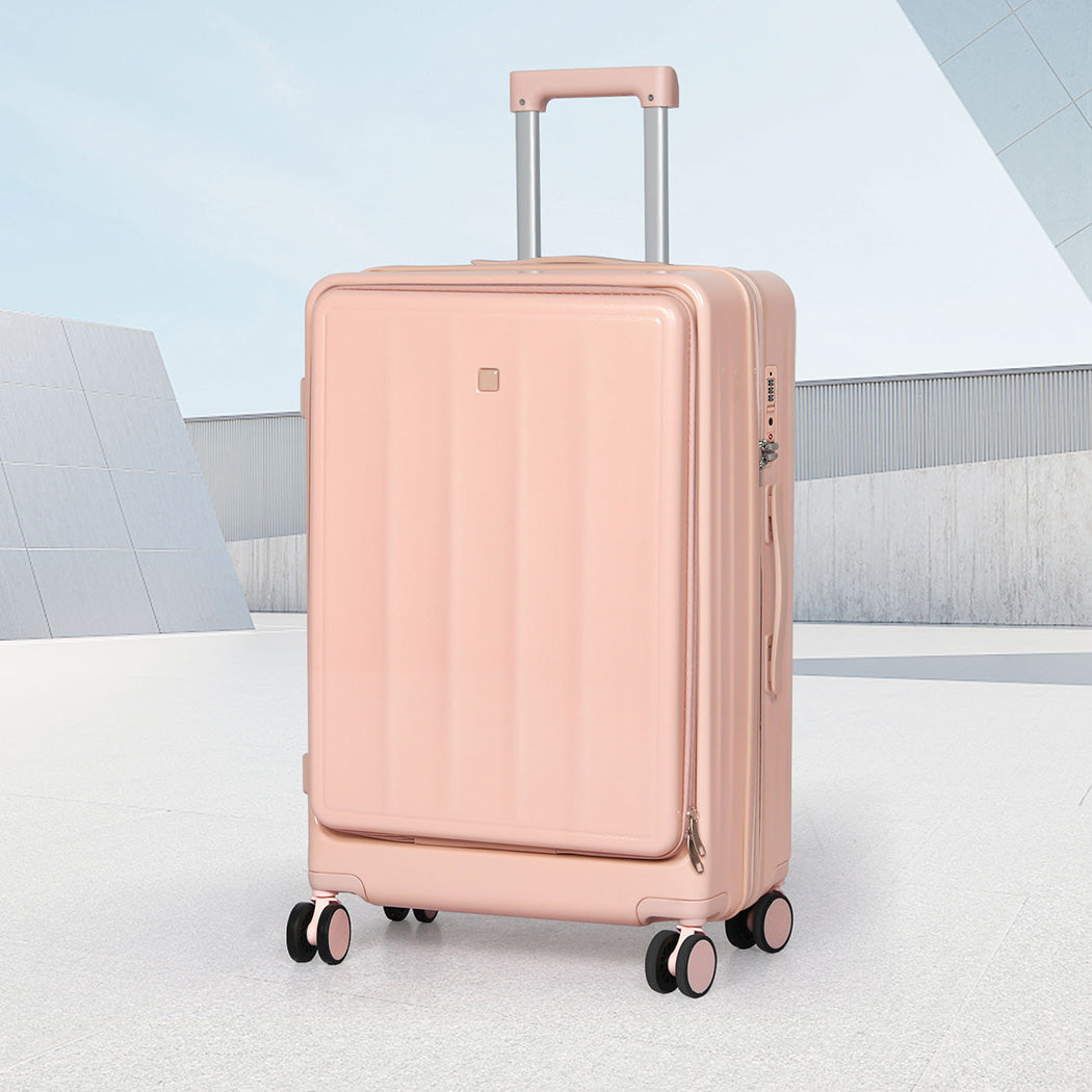 Slimbridge 26" Luggage Trolley Travel Hard Pink-1942353661778857991