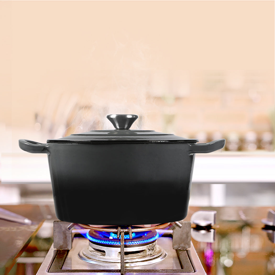 TOQUE 4L Enamel Dutch Oven Pot in Black Colour-1942352918816624647