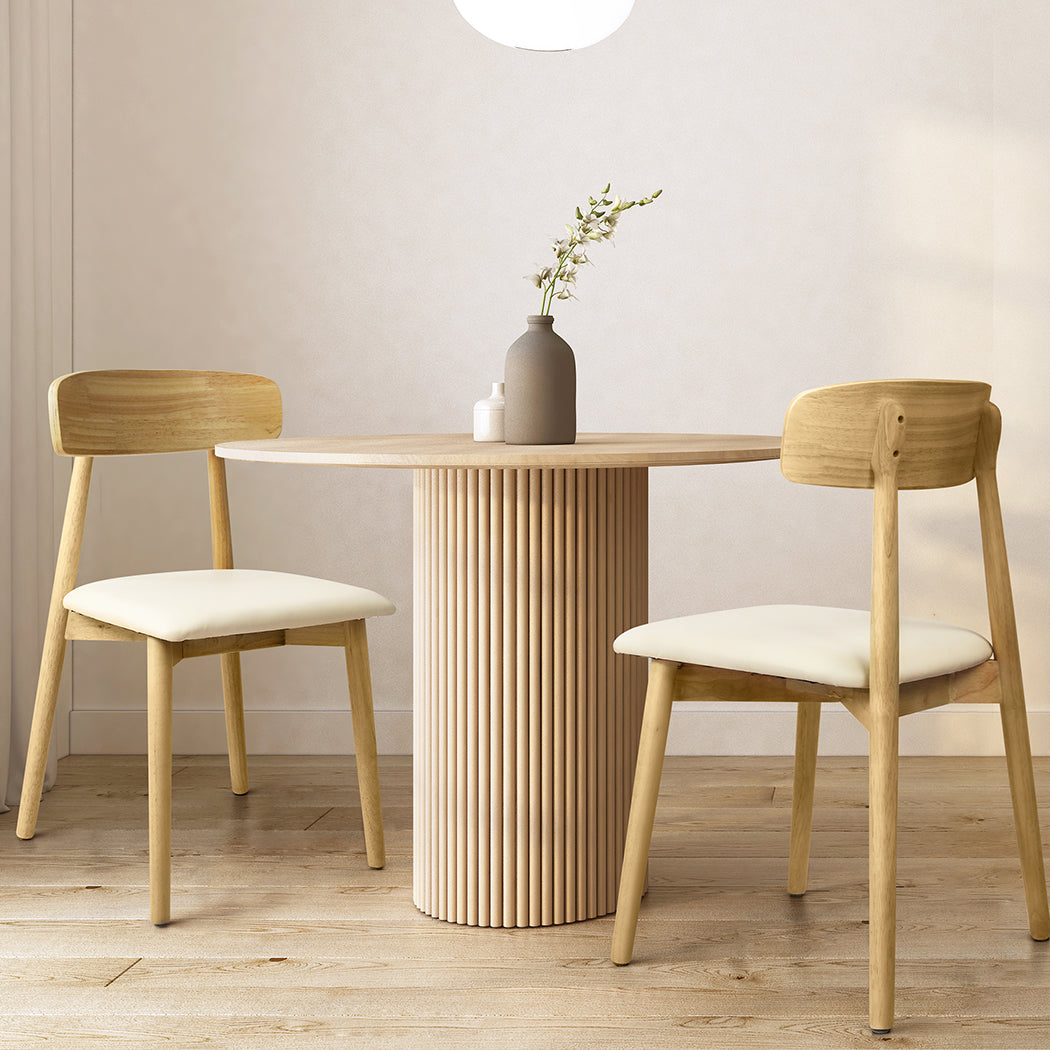 Levede 2x Dining Chairs Kitchen Chair Natural-1910113301430407175