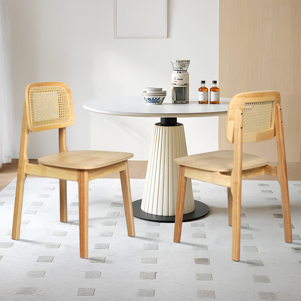 Levede 2x Rattan Dining Chair Wooden Kitchen Chair-1937319810849443847