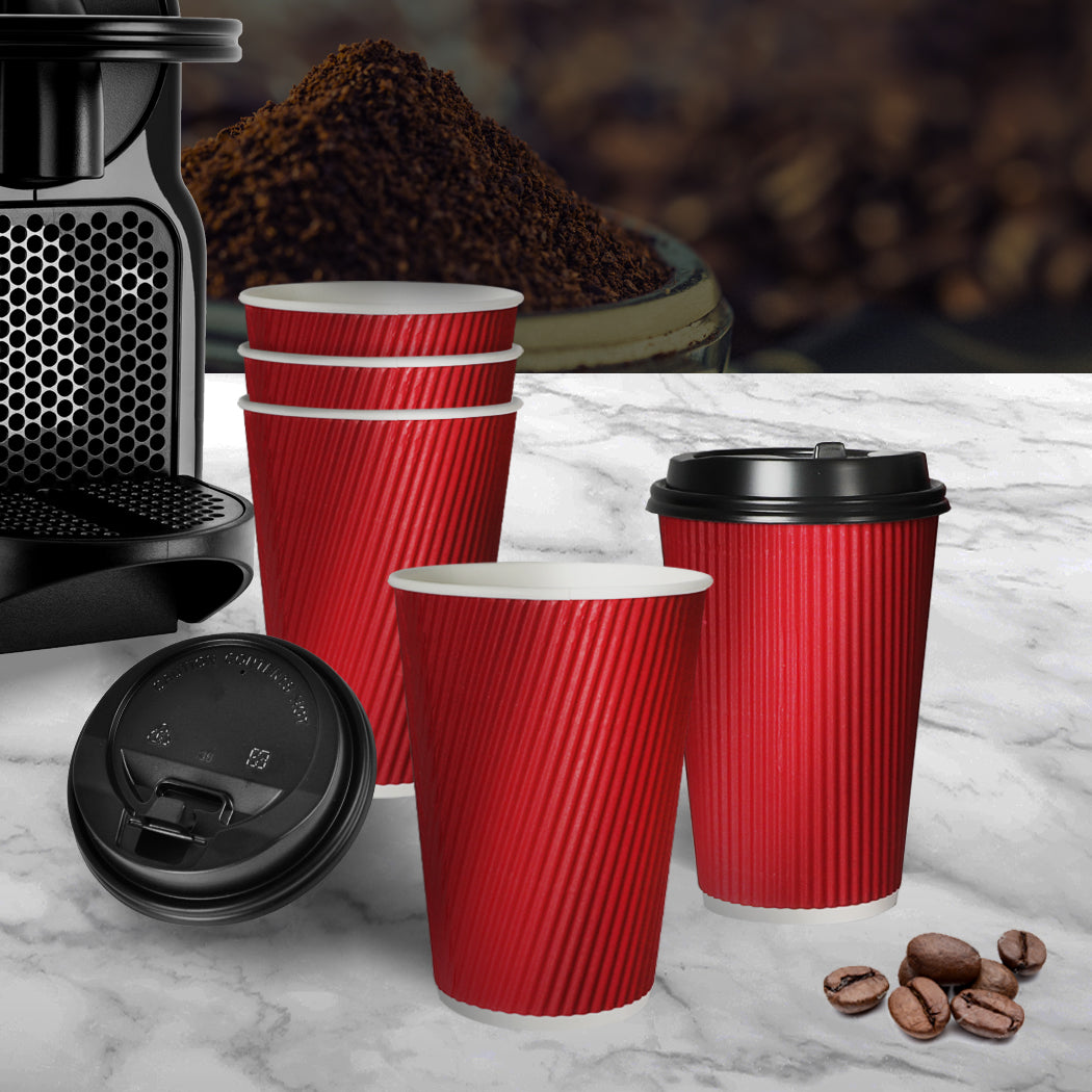 50 Pcs 16oz Disposable Takeaway Coffee Red-1910113173919371271