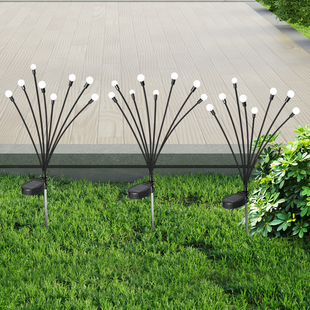 Firfly Solar Lawn Lights 8LED 4PC Outdoor Black-1942352972239474695