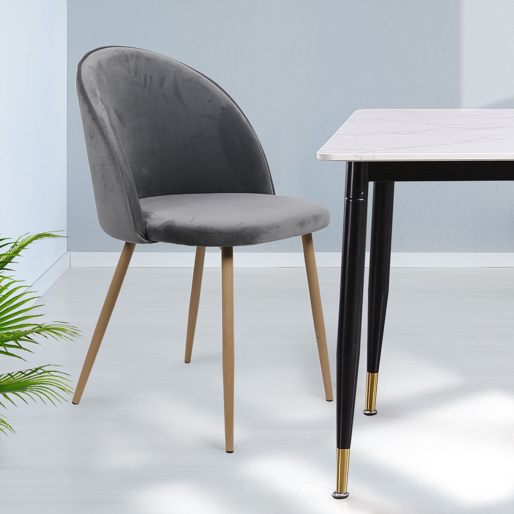 Levede 2x Dining Chairs Seat French Grey-1910113282660896775