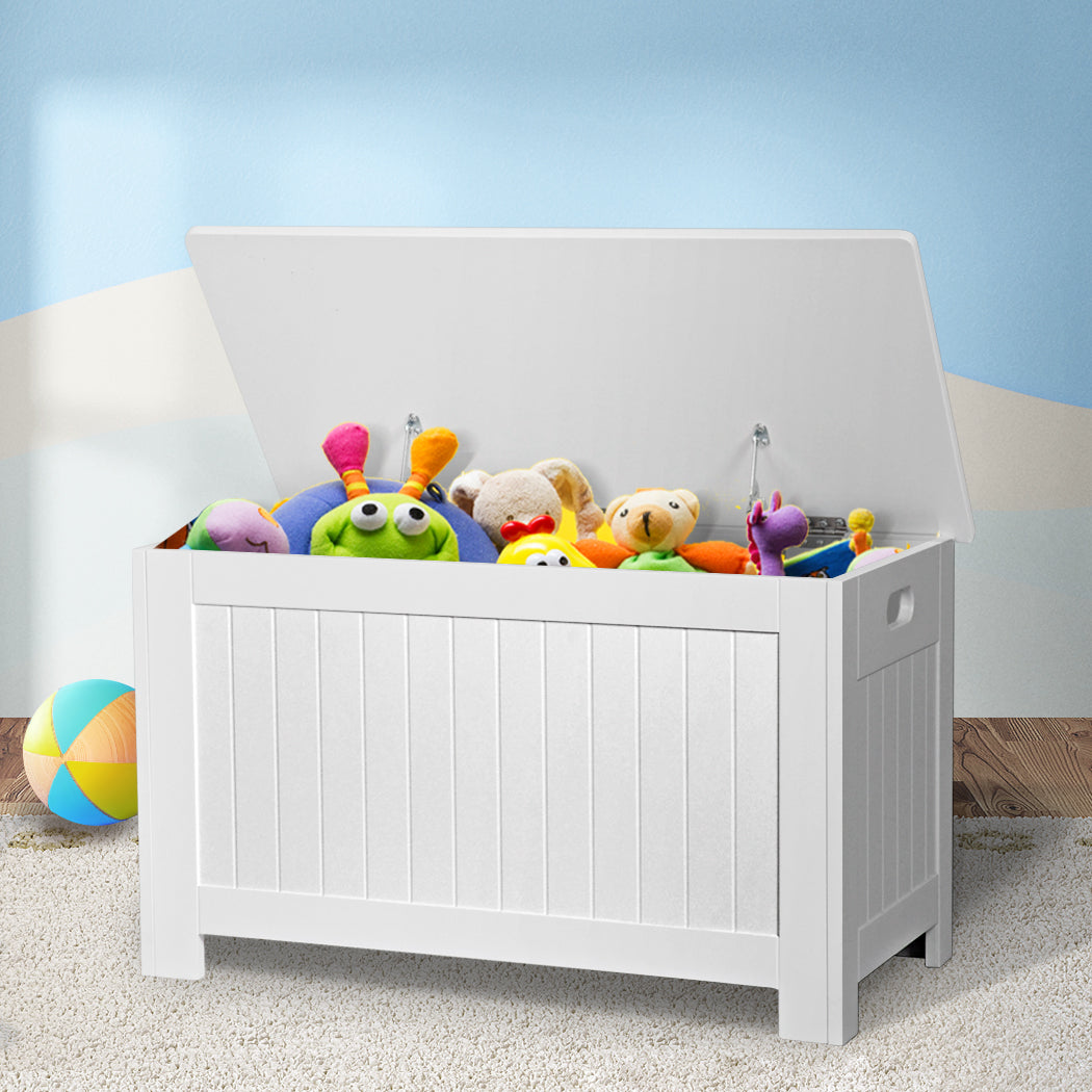 Levede Kids Toy Box Storage Chest Cabinet White-1910112555779624967