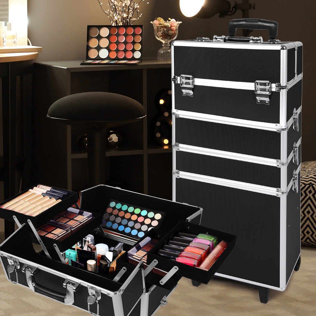 Professional Cosmetic Case Makeup Trolley Black-1942353090665648135