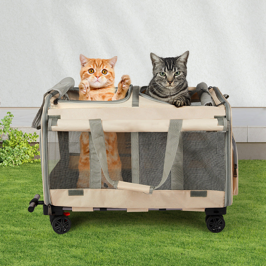 Pawz Pet Carrier 4 Wheel Portable Rolling Foldable-1942353704762085383