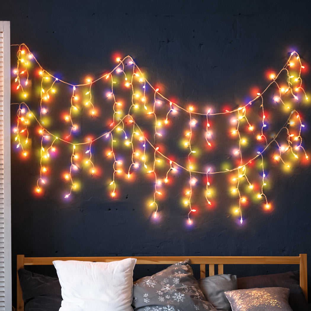 300 LED Curtain Fairy String Lights Multi Colour-1942353415501910023
