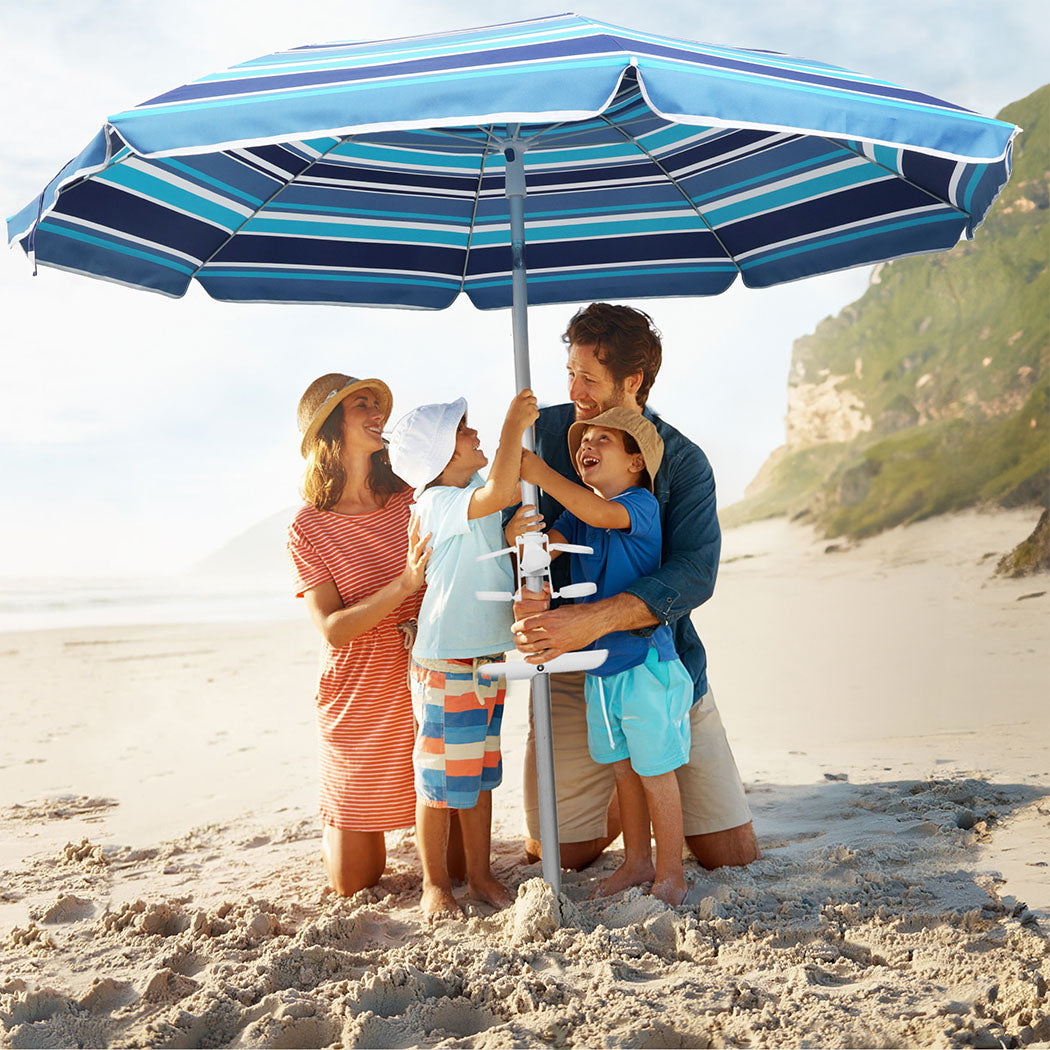 Mountview 2M Outdoor Beach Umbrellas Sand Blue-1942353680426733575