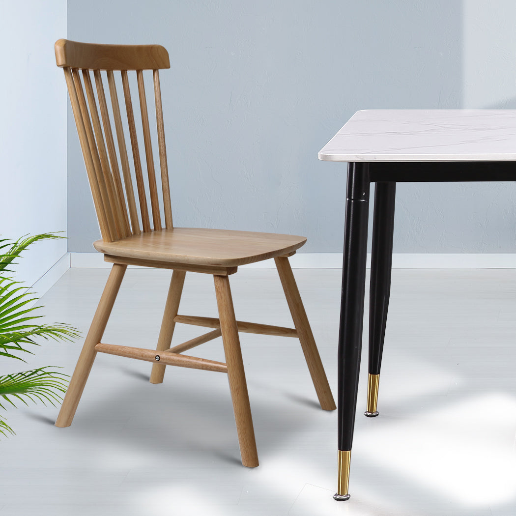 Levede 2x Dining Chairs Kitchen Windor Oak-1910113281884950535