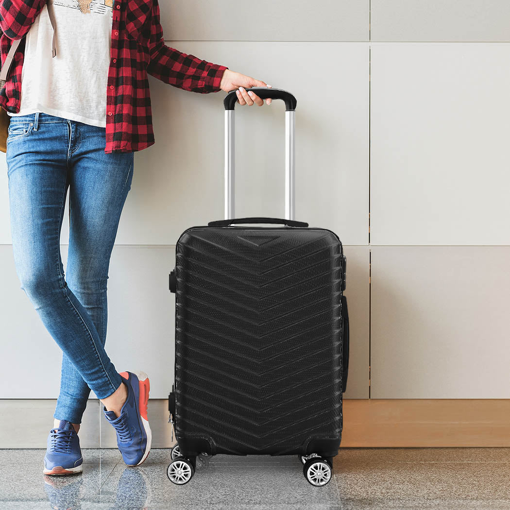Slimbridge 20" Carry On Travel Luggage Black 20 inch-1942352930258685959