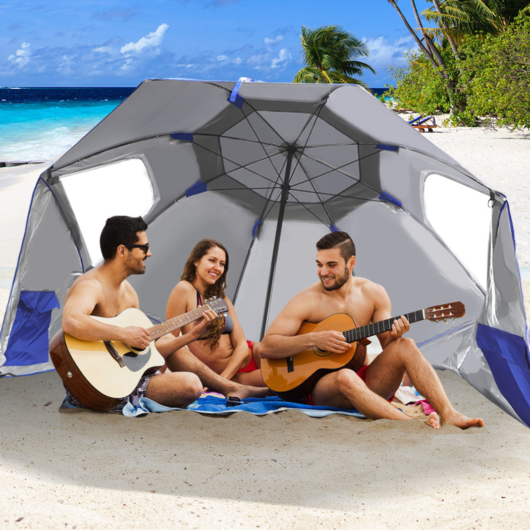 Mountview Beach Umbrella Outdoor Umbrellas Blue 2.33M-1942352879520190471