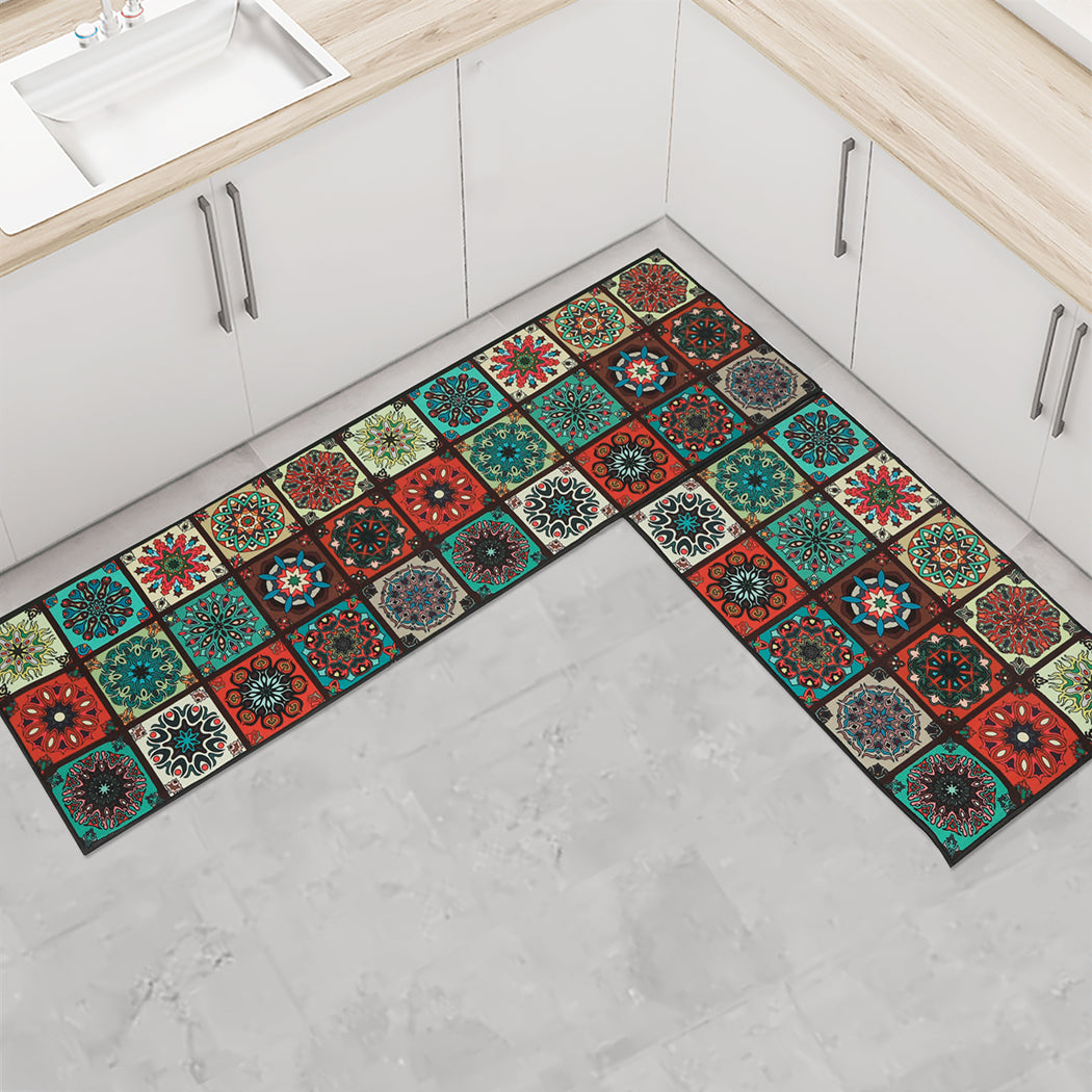 Marlow 2x Kitchen Mat Floor Rugs Area 45x120cm-1942353169065578503