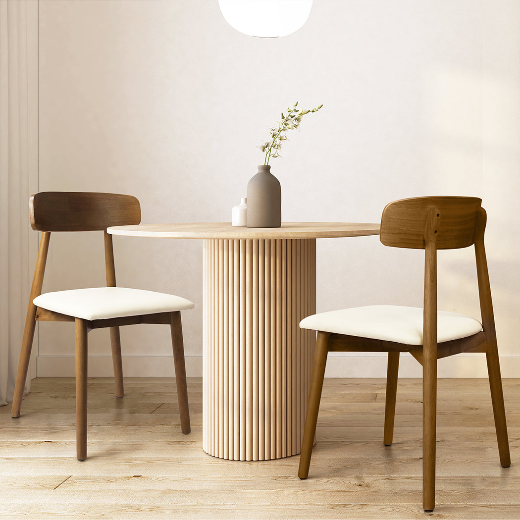 Levede 2x Dining Chairs Kitchen Chair Walnut-1910113301749174279