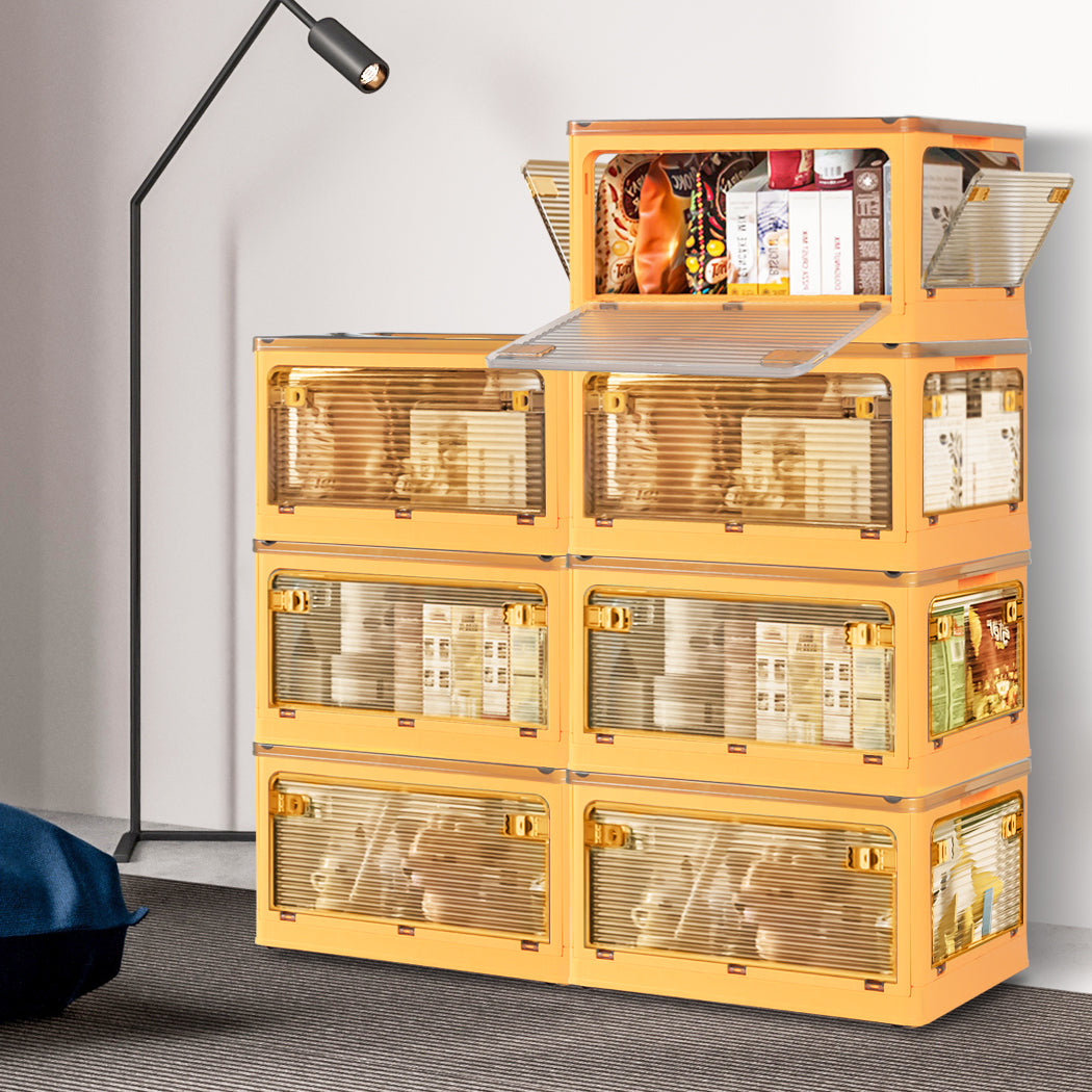 Storage Organiser Large Box Stackable M Orange Medium-1942352813094998023