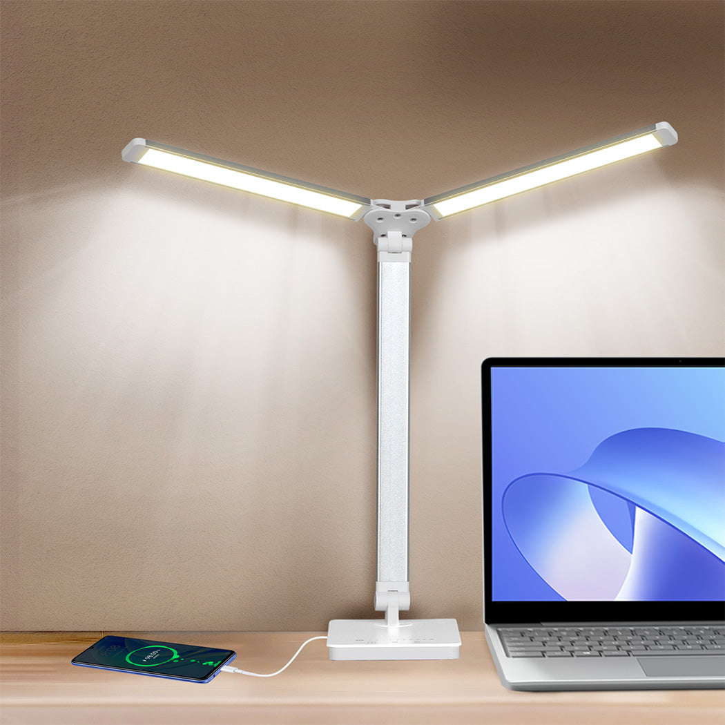 Emitto Double Head Desk Lamp LED Light Eye Caring USB-1942353713662398471