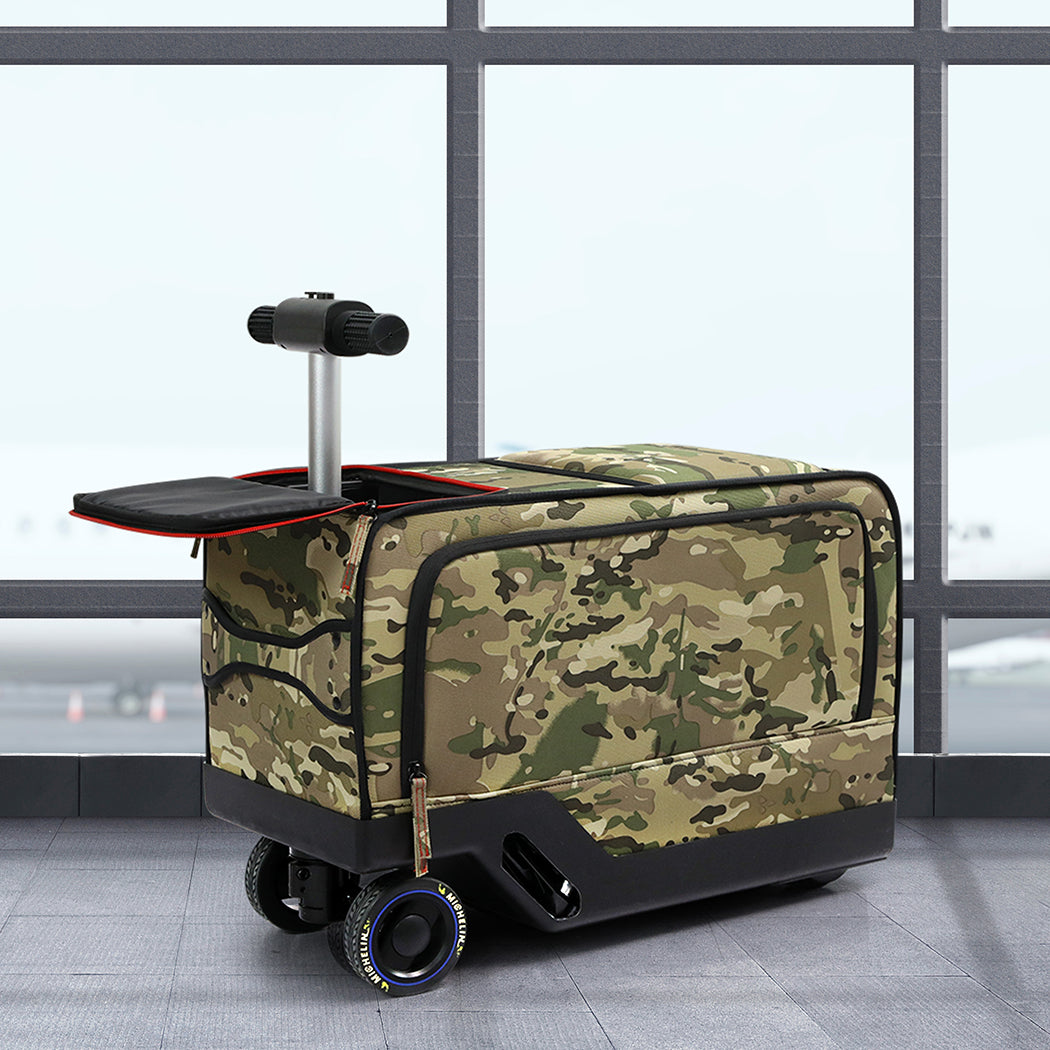 Slimbridge 20" Electric Riding Luggage Suitcase Green Colour-1942352949422460935
