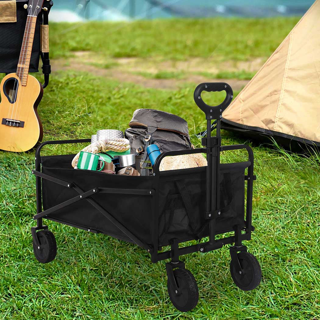 Lambu Garden Trolley Cart Foldable Picnic Black-1942353758847635463