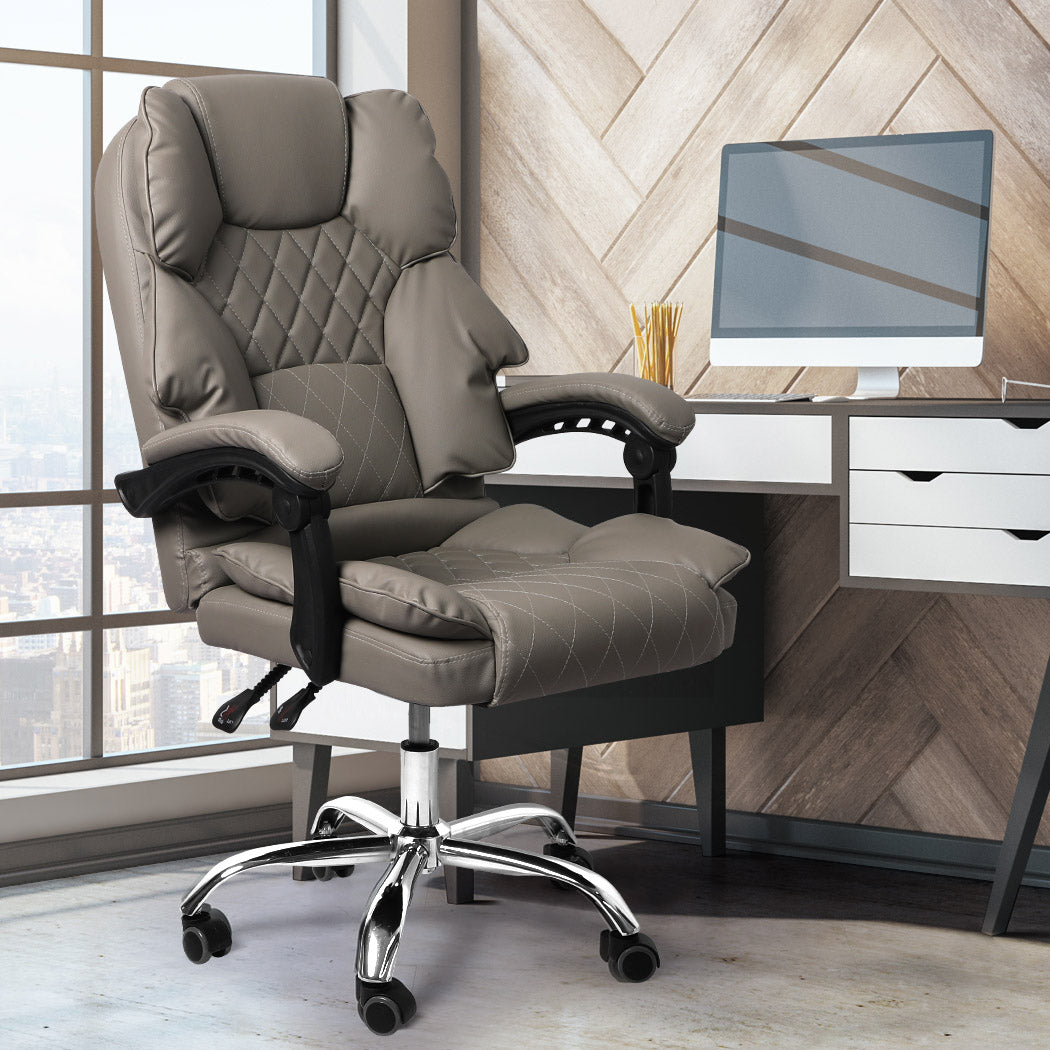 Levede Gaming Chair Office Computer Grey No Footrest-1910112923154518023