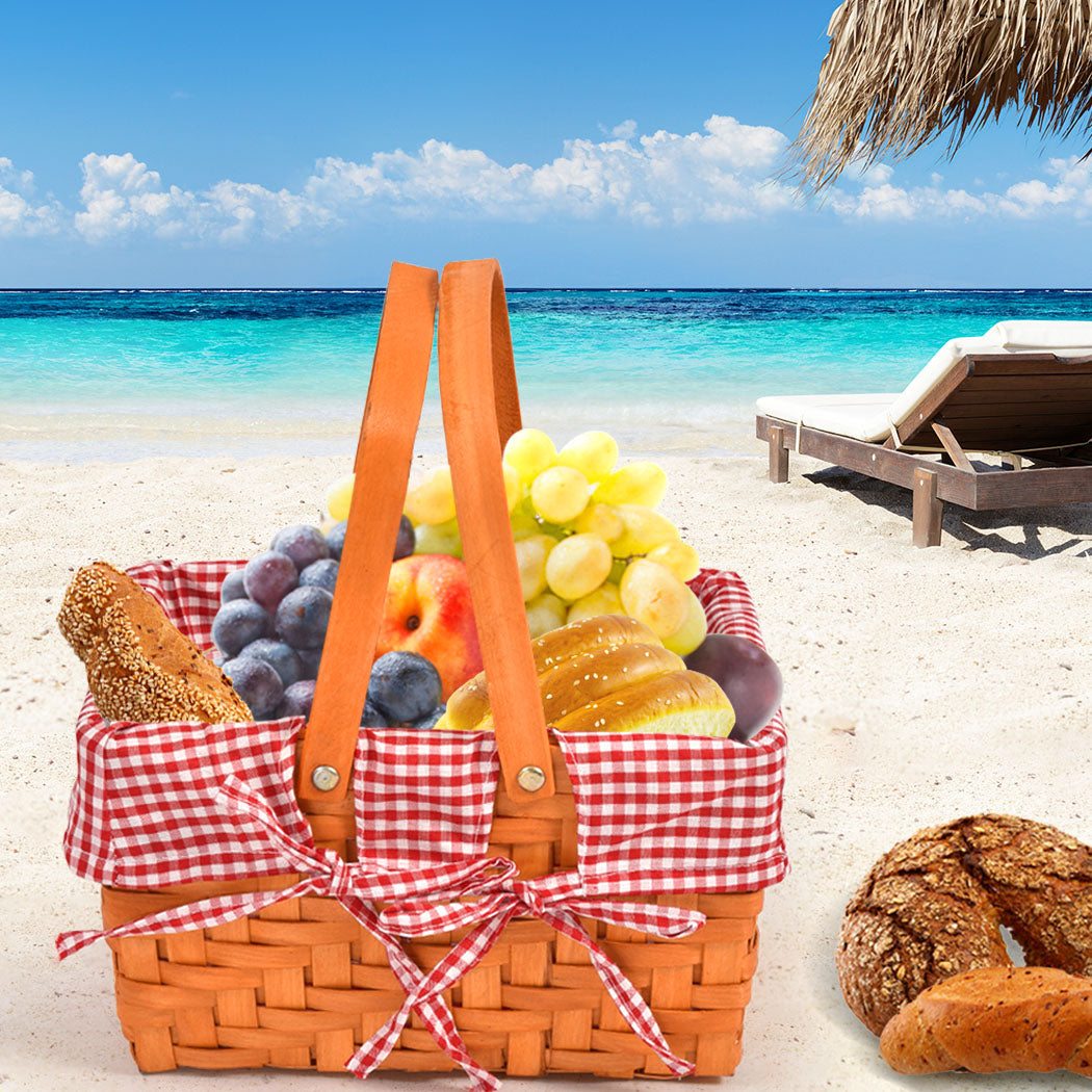 Picnic Basket Outdoor Baskets Deluxe-1942353784151871494