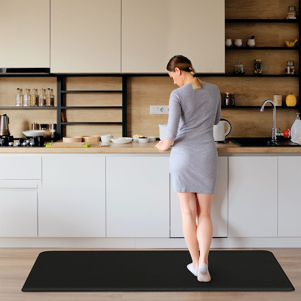 Marlow Kitchen Rug 2PCS Non Slip Anti Fatigue Mat Black-1942353699166883847