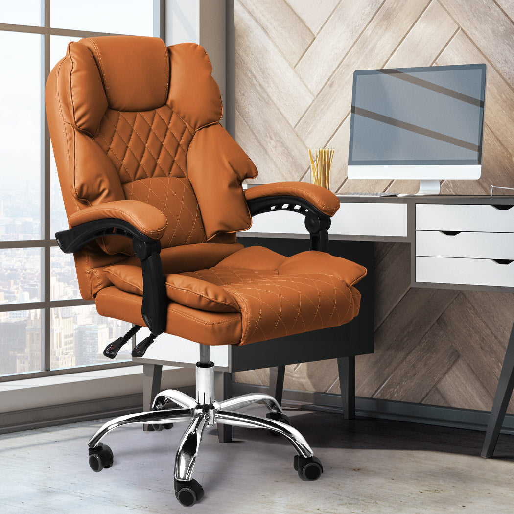 Levede Gaming Chair Office Computer Brown No Footrest-1910112922835750919