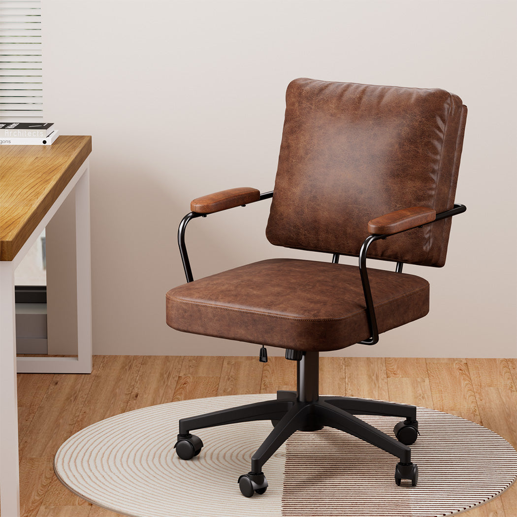 Levede Office Arm Chair Leather Executive Chairs-1919892815630962695