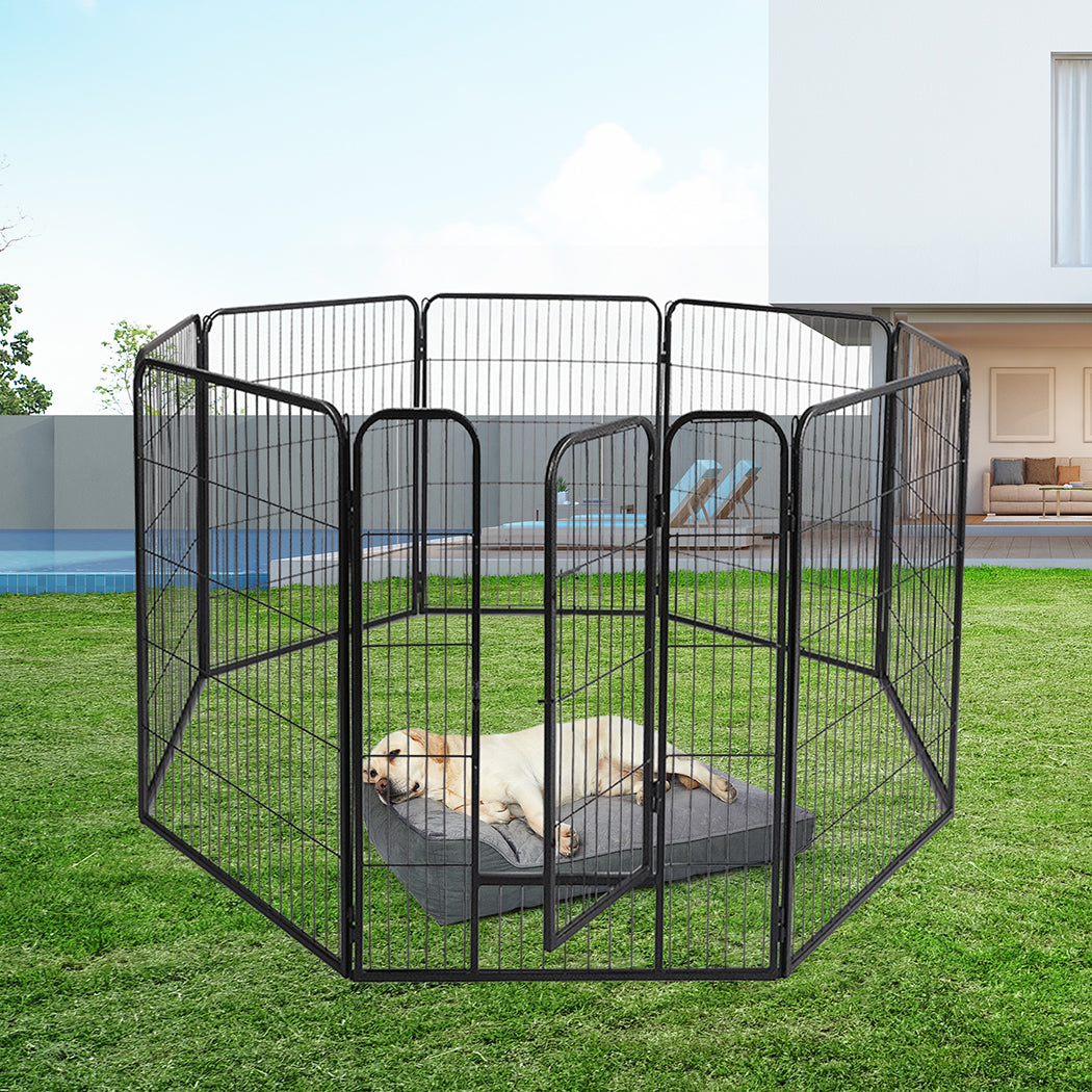 PaWz 8 Panel Pet Dog Playpen Puppy Exercise Black 2.5kg Venison-1942353117098151943