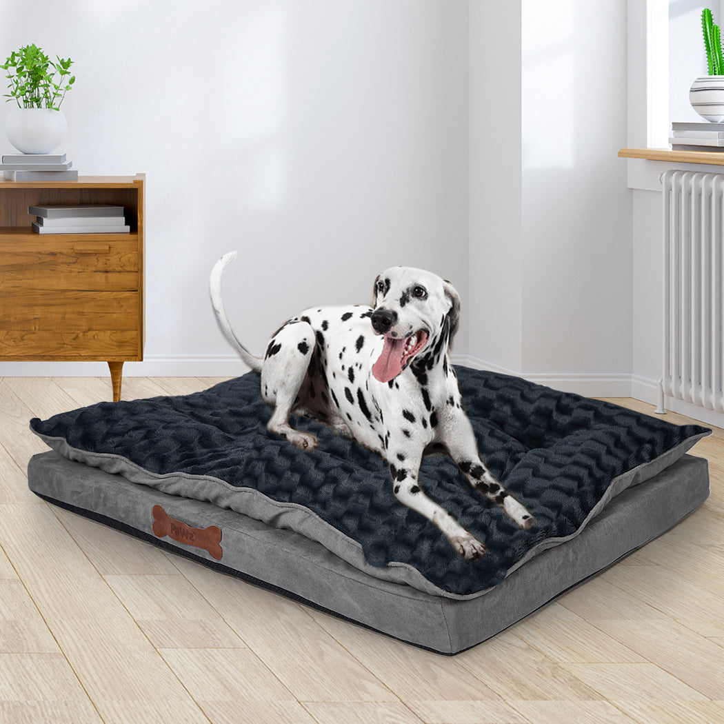 Dog Calming Bed Warm Soft Plush Comfy L Grey Large-1942353078384726023