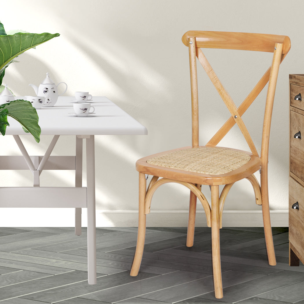 Levede 2X Dining Chairs Cross Back Chair-1910112199226036227