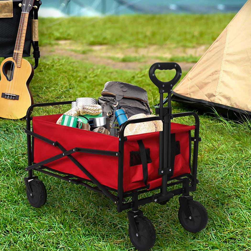 Lambu Garden Trolley Cart Foldable Picnic Red-1942353759342563335