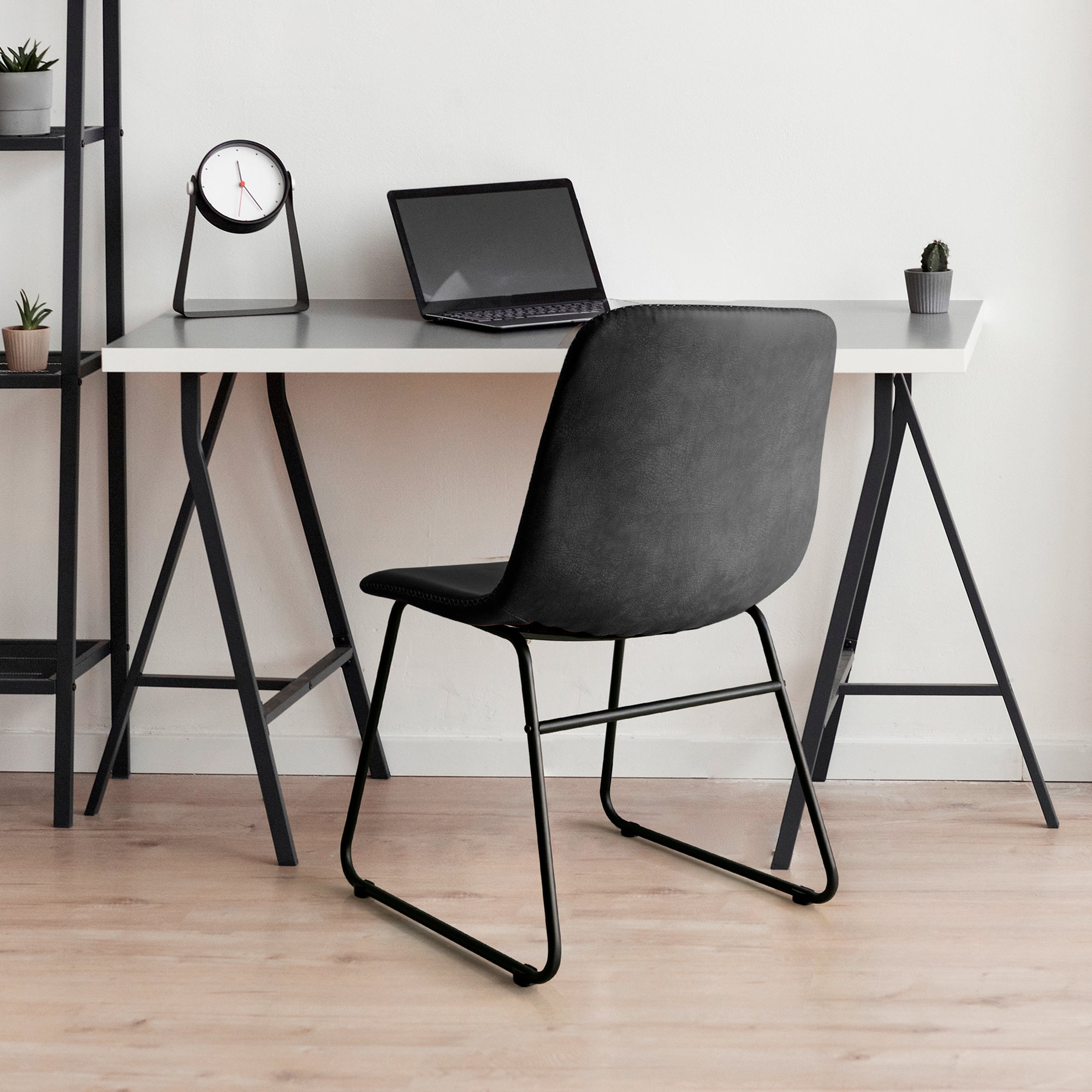 Levede 2x Dining Chairs Kitchen Table Black-1910113300868370439