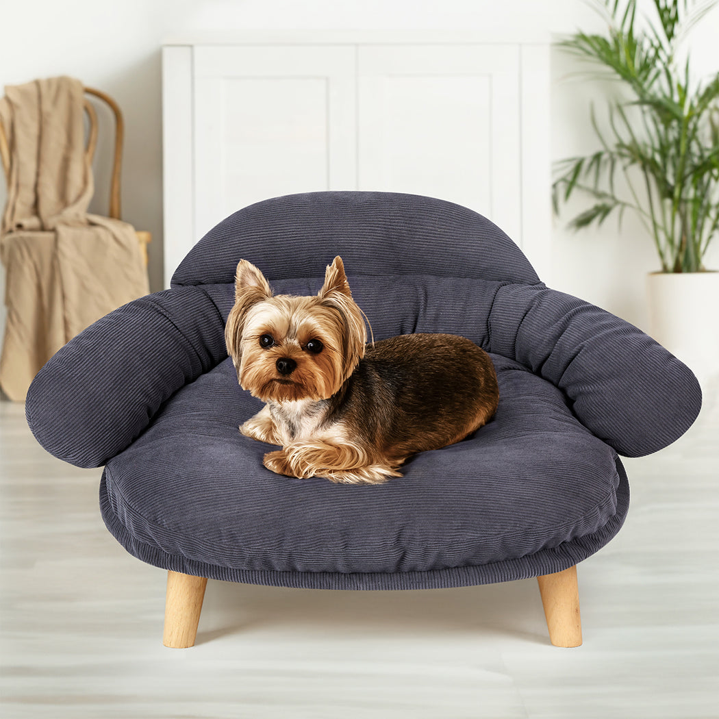 Pawz Elevated Pet Dog Cat Sofa Bed Couch L Size Grey-1942353691545833479
