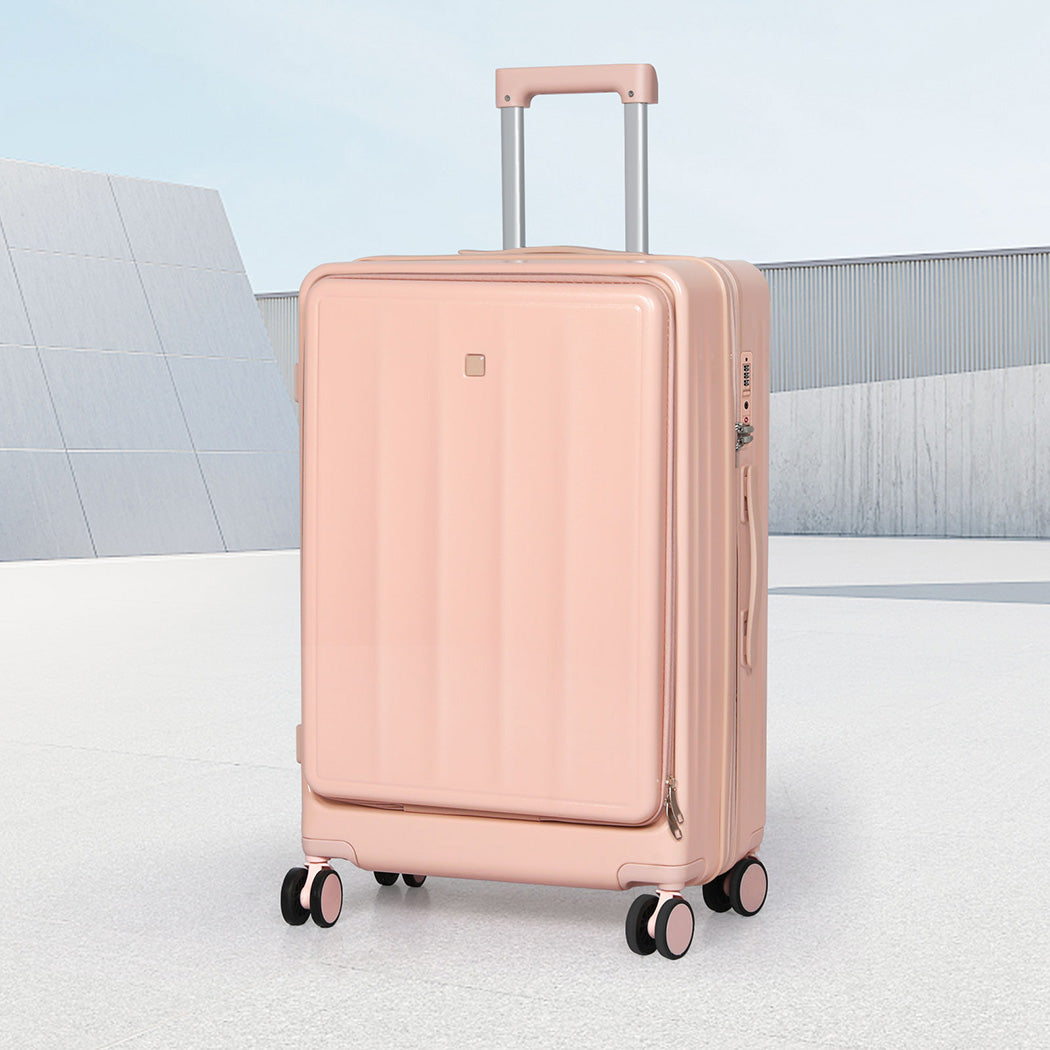 Slimbridge 20" Luggage Trolley Travel Hard Pink-1942353660692533255