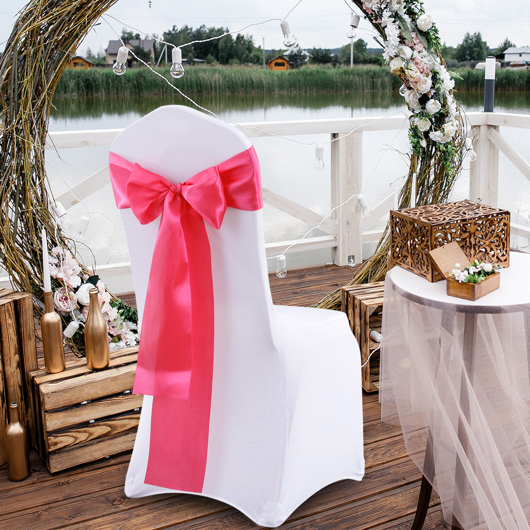 50x Satin Chair Sashes Cloth Cover Wedding Mauve-1942353141286703110