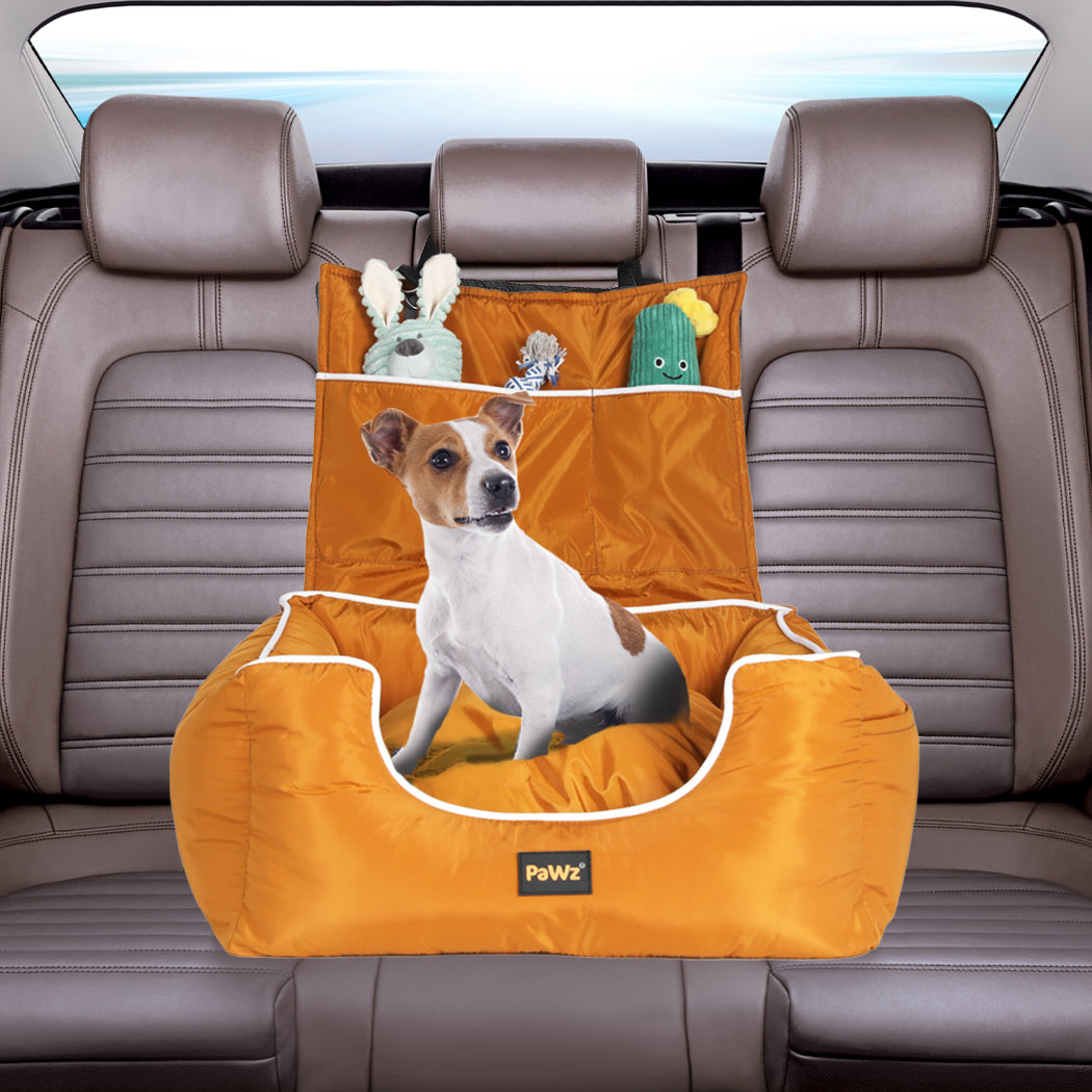 PaWz Pet Car Seat Travel Safety Carrier Orange-1942352757369475078